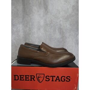 Deer Stags Refine Men's Size 8W – Brown Vega Slip-On Dress Loafers (#D31)